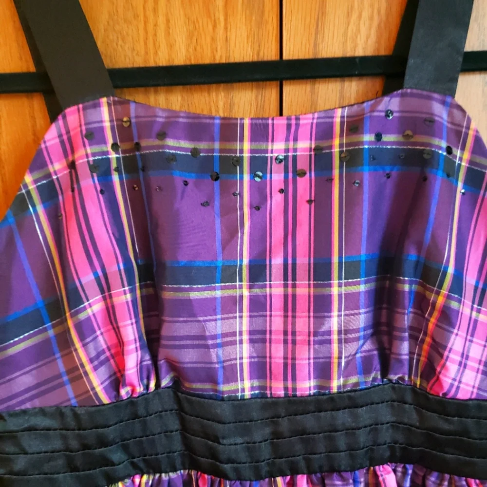 JUSTICE Girls 14 Dress Plaid Jeweled Formal‎ Party Tank Holiday Special Occasion